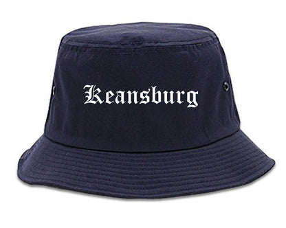 Keansburg New Jersey NJ Old English Mens Bucket Hat Navy Blue