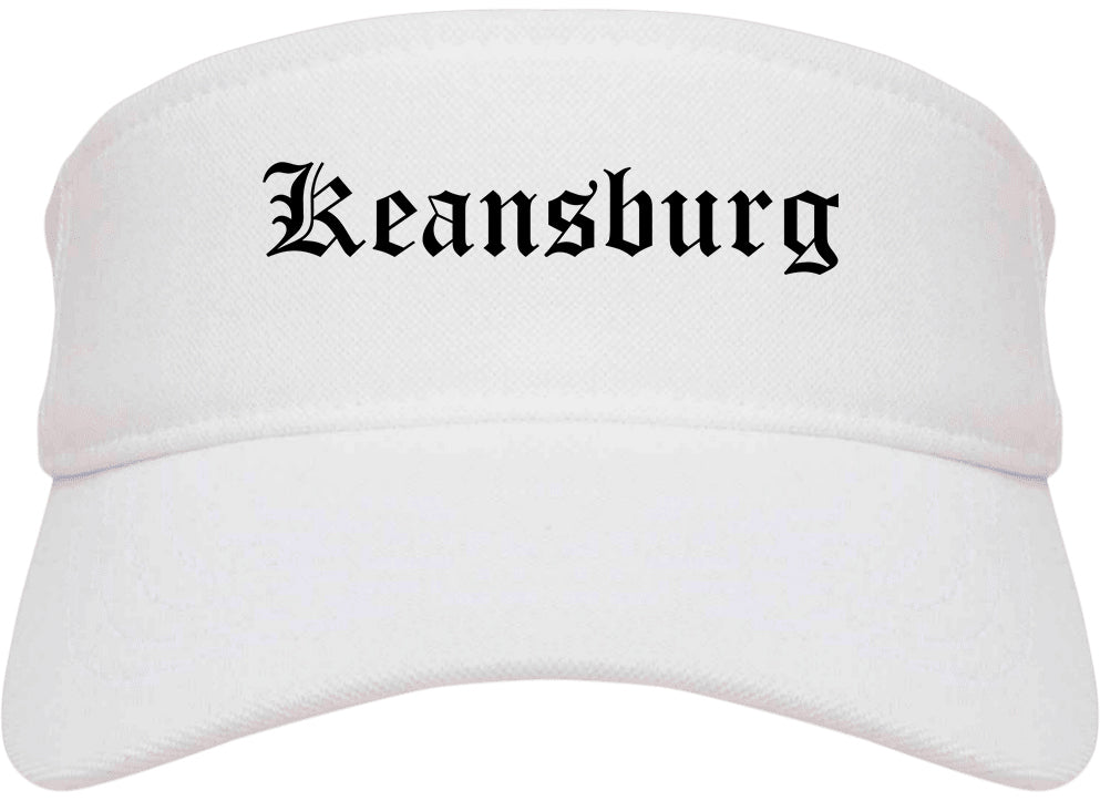 Keansburg New Jersey NJ Old English Mens Visor Cap Hat White