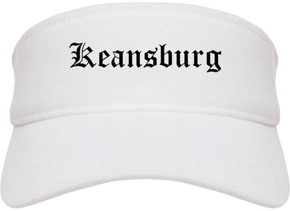 Keansburg New Jersey NJ Old English Mens Visor Cap Hat White
