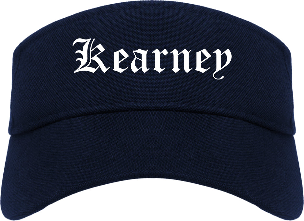 Kearney Missouri MO Old English Mens Visor Cap Hat Navy Blue