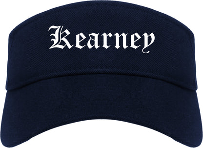 Kearney Missouri MO Old English Mens Visor Cap Hat Navy Blue