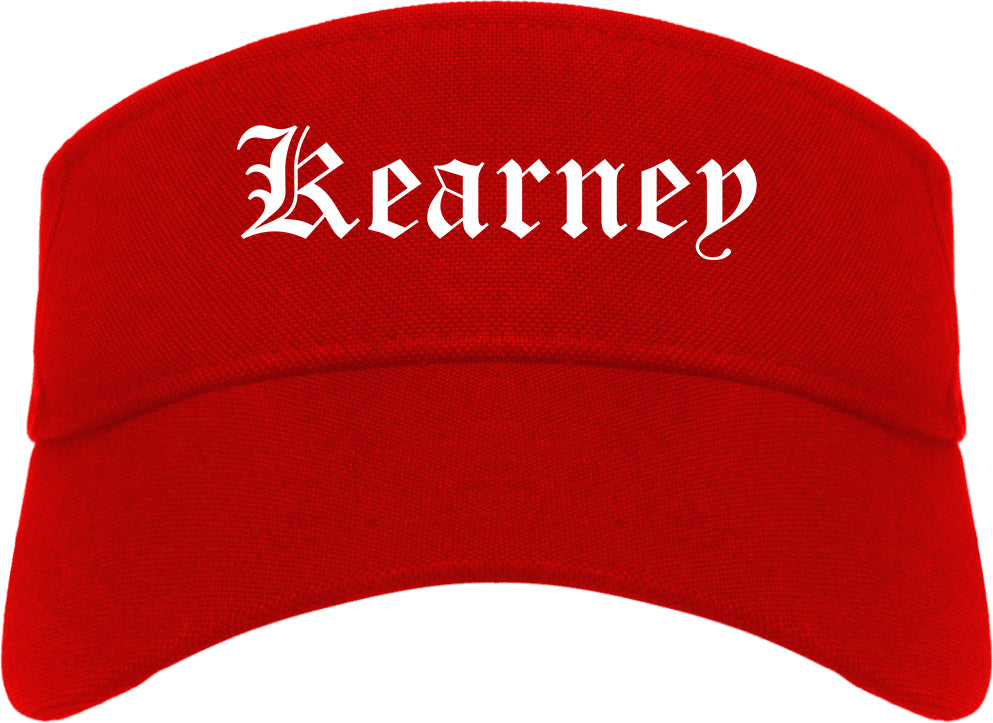 Kearney Missouri MO Old English Mens Visor Cap Hat Red