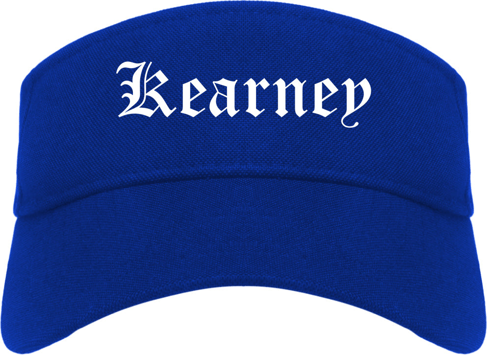 Kearney Missouri MO Old English Mens Visor Cap Hat Royal Blue