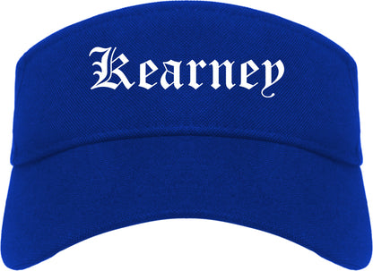 Kearney Missouri MO Old English Mens Visor Cap Hat Royal Blue