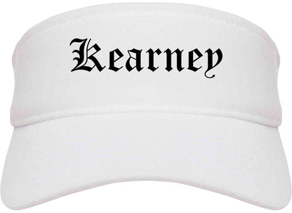 Kearney Missouri MO Old English Mens Visor Cap Hat White