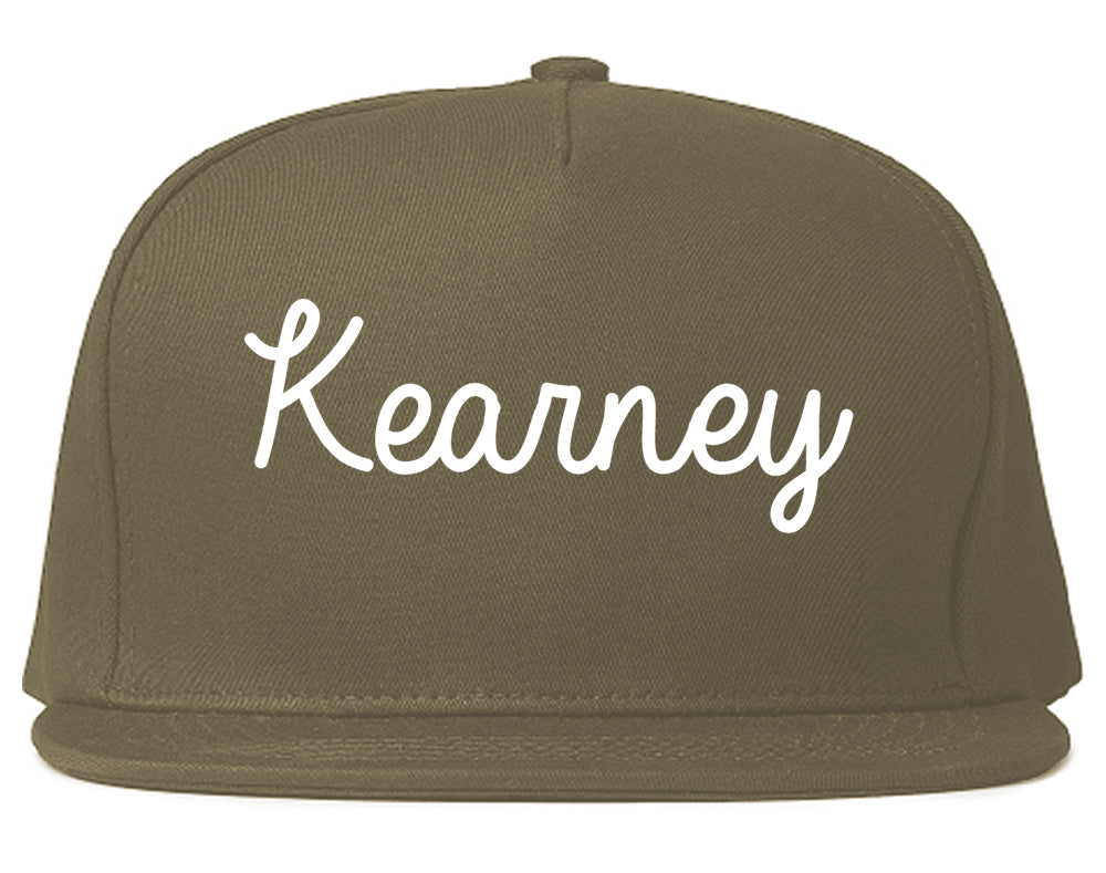 Kearney Nebraska NE Script Mens Snapback Hat Grey