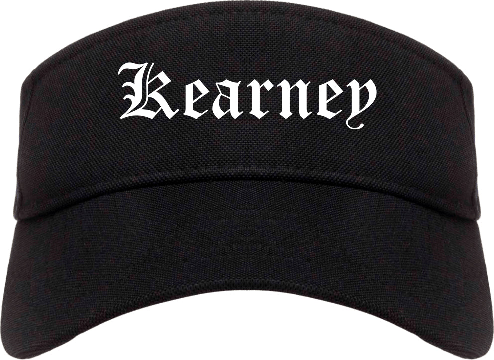 Kearney Nebraska NE Old English Mens Visor Cap Hat Black
