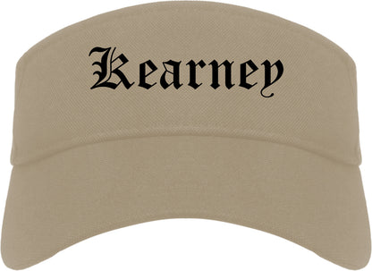 Kearney Nebraska NE Old English Mens Visor Cap Hat Khaki