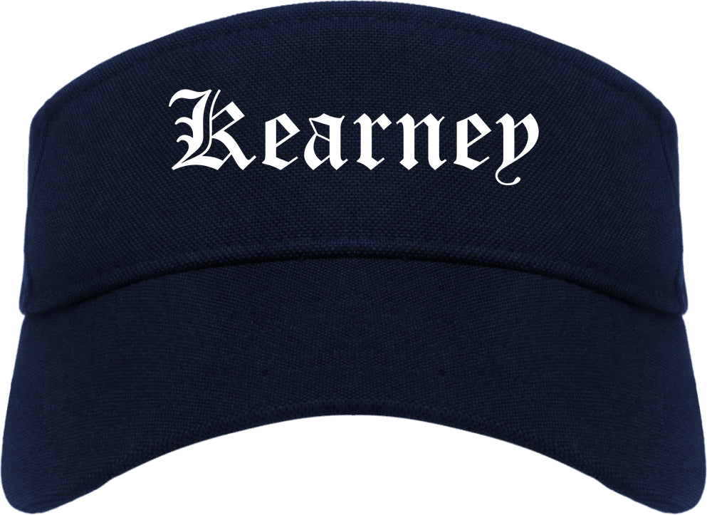 Kearney Nebraska NE Old English Mens Visor Cap Hat Navy Blue