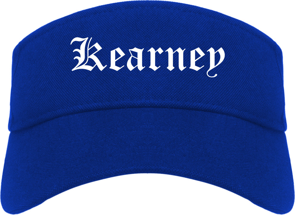 Kearney Nebraska NE Old English Mens Visor Cap Hat Royal Blue
