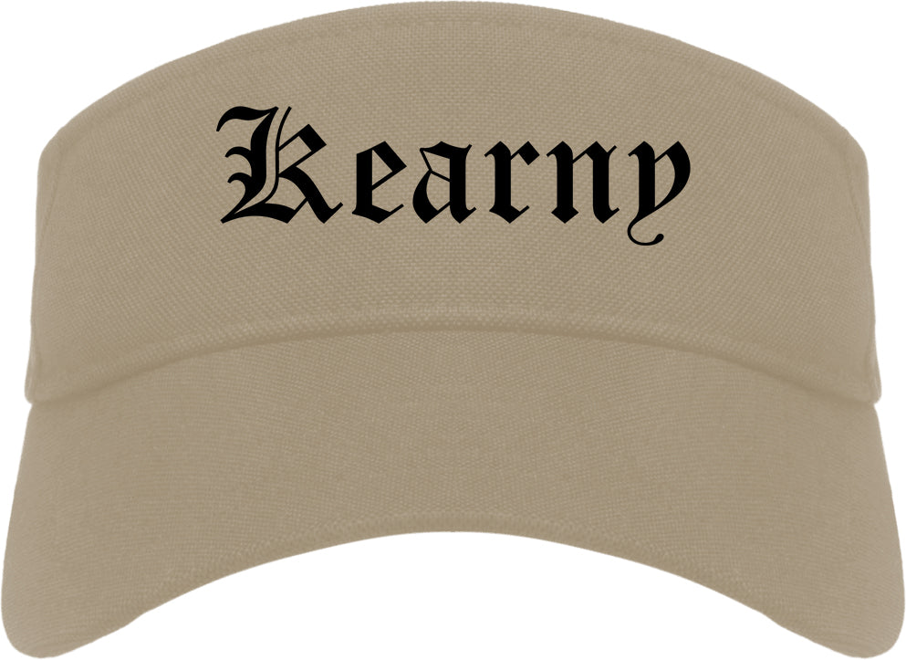 Kearny New Jersey NJ Old English Mens Visor Cap Hat Khaki