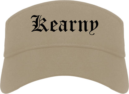 Kearny New Jersey NJ Old English Mens Visor Cap Hat Khaki
