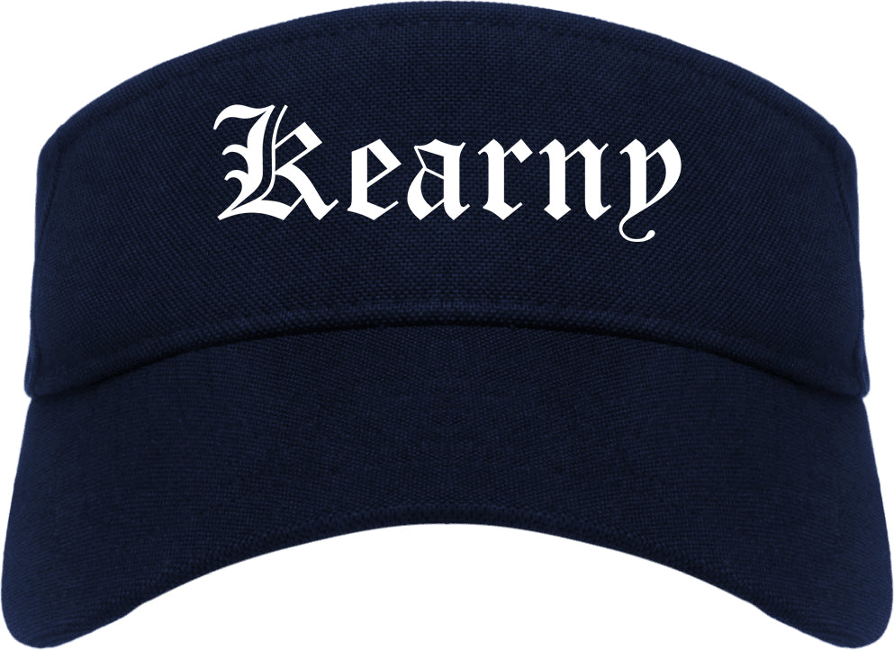 Kearny New Jersey NJ Old English Mens Visor Cap Hat Navy Blue