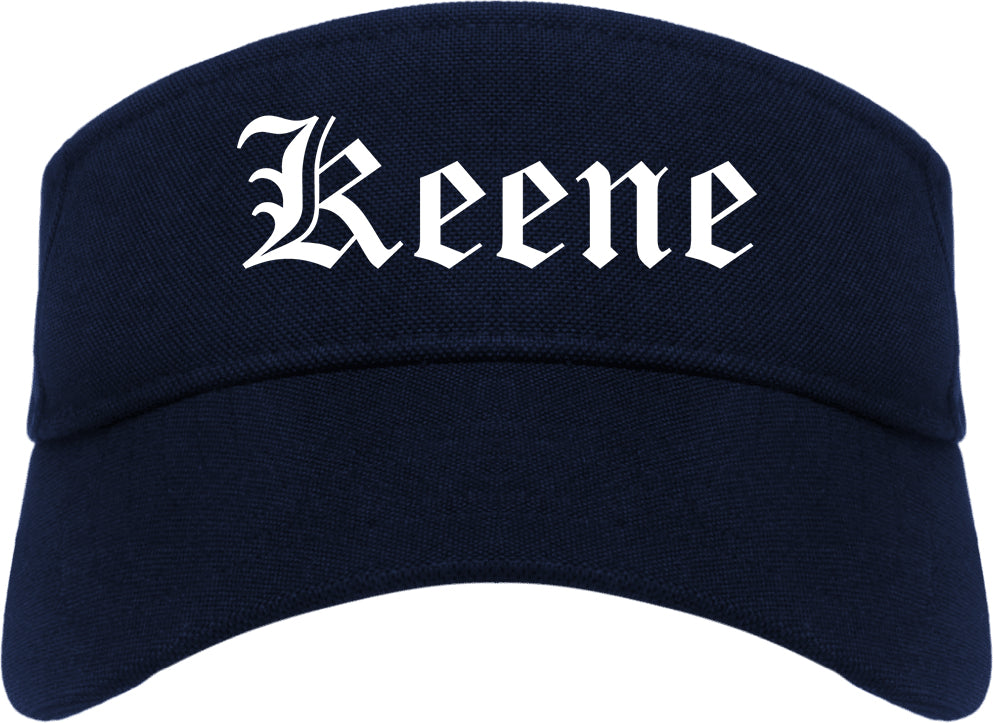 Keene New Hampshire NH Old English Mens Visor Cap Hat Navy Blue