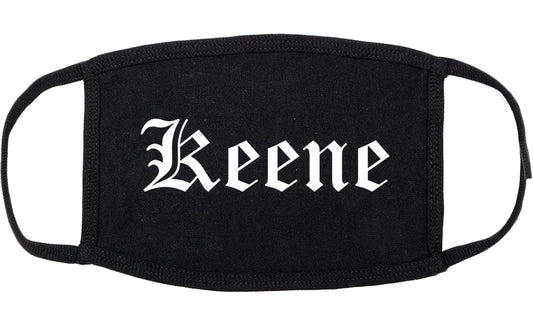 Keene Texas TX Old English Cotton Face Mask Black