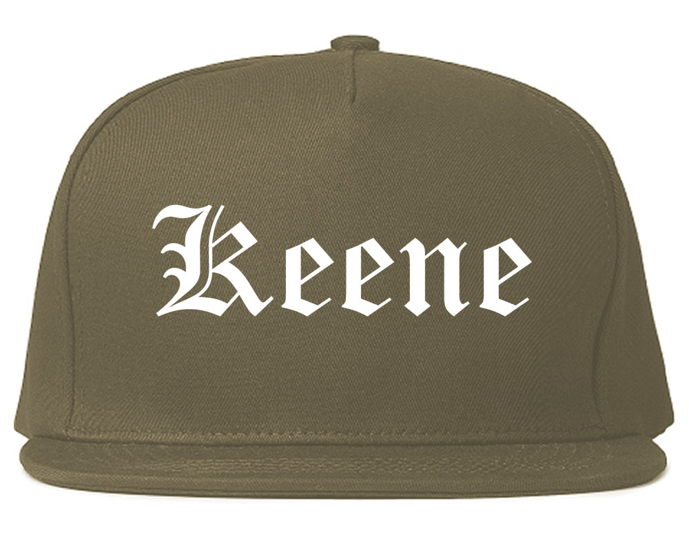 Keene Texas TX Old English Mens Snapback Hat Grey