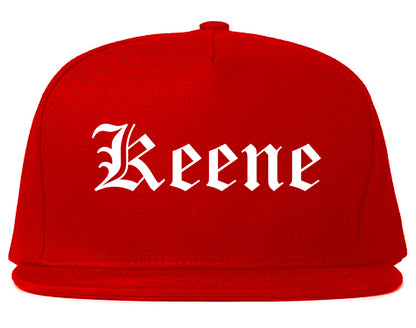 Keene Texas TX Old English Mens Snapback Hat Red