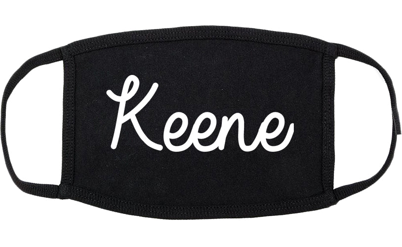 Keene Texas TX Script Cotton Face Mask Black