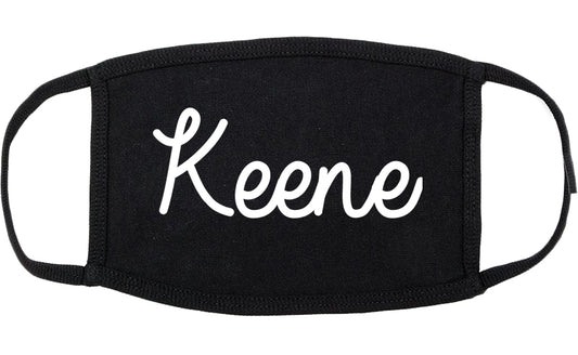 Keene Texas TX Script Cotton Face Mask Black