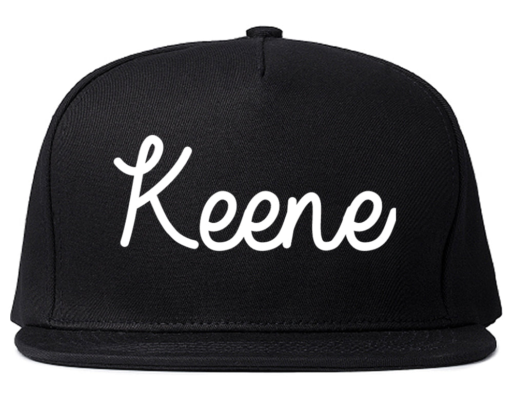 Keene Texas TX Script Mens Snapback Hat Black