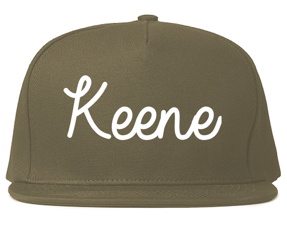 Keene Texas TX Script Mens Snapback Hat Grey
