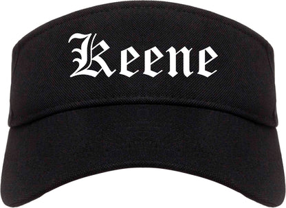 Keene Texas TX Old English Mens Visor Cap Hat Black