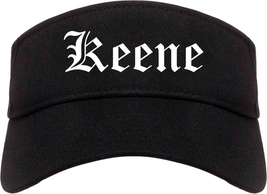 Keene Texas TX Old English Mens Visor Cap Hat Black