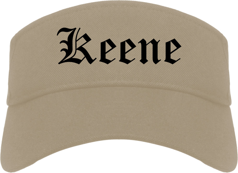 Keene Texas TX Old English Mens Visor Cap Hat Khaki