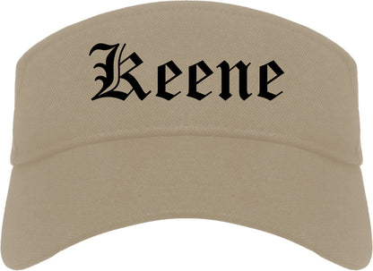 Keene Texas TX Old English Mens Visor Cap Hat Khaki