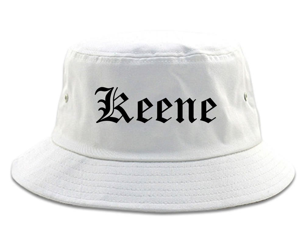 Keene Texas TX Old English Mens Bucket Hat White