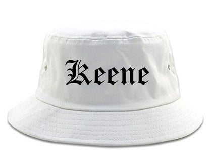 Keene Texas TX Old English Mens Bucket Hat White