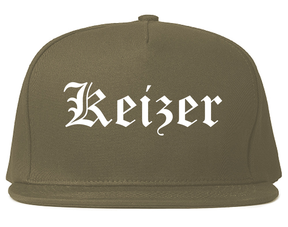 Keizer Oregon OR Old English Mens Snapback Hat Grey