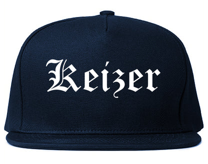 Keizer Oregon OR Old English Mens Snapback Hat Navy Blue