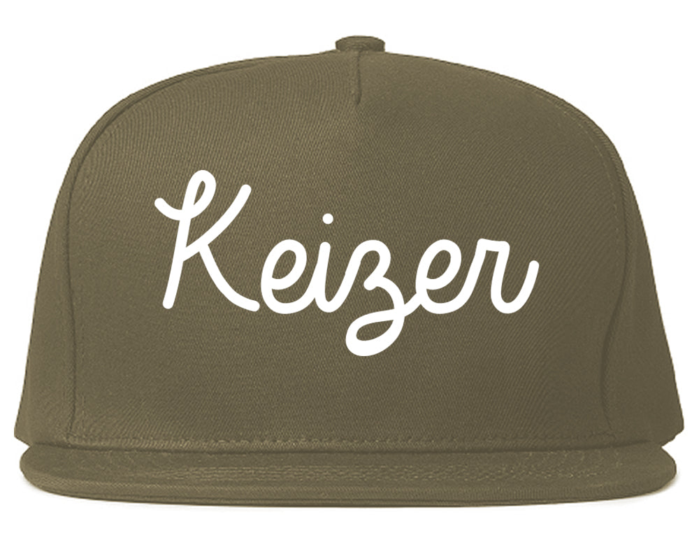 Keizer Oregon OR Script Mens Snapback Hat Grey