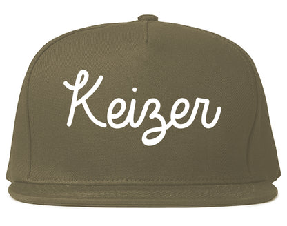 Keizer Oregon OR Script Mens Snapback Hat Grey