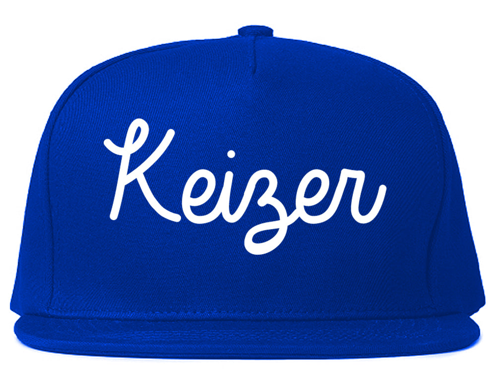 Keizer Oregon OR Script Mens Snapback Hat Royal Blue