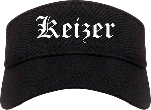 Keizer Oregon OR Old English Mens Visor Cap Hat Black