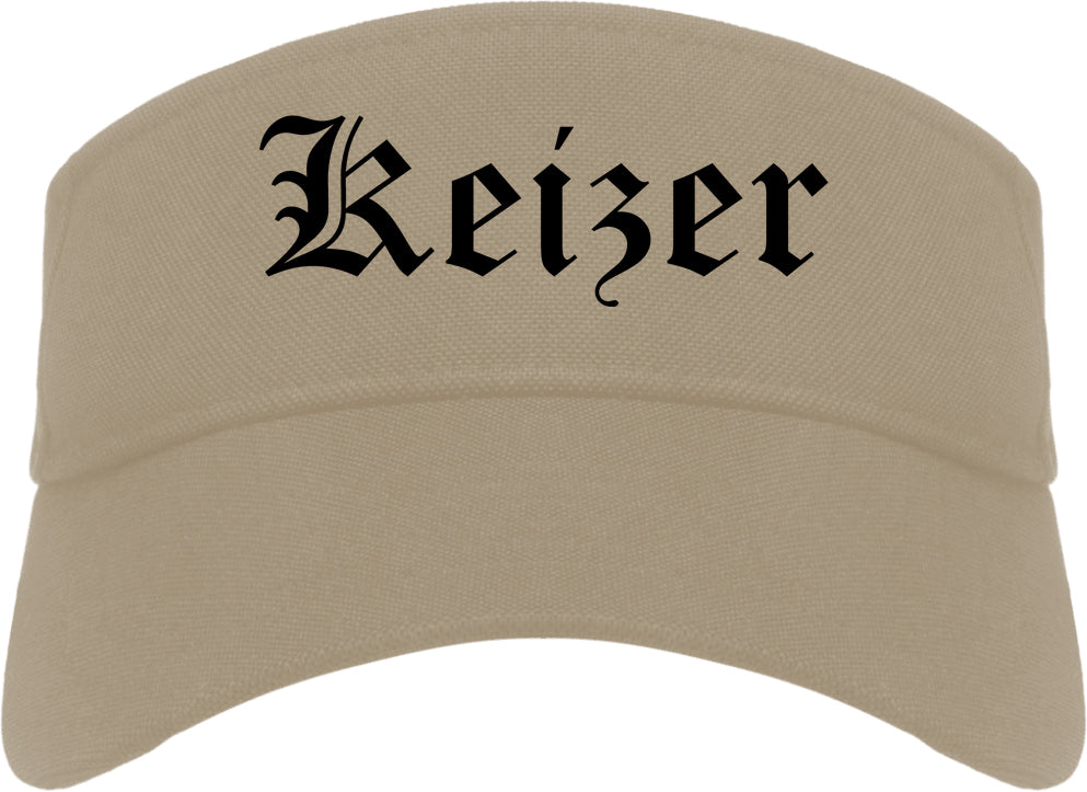 Keizer Oregon OR Old English Mens Visor Cap Hat Khaki