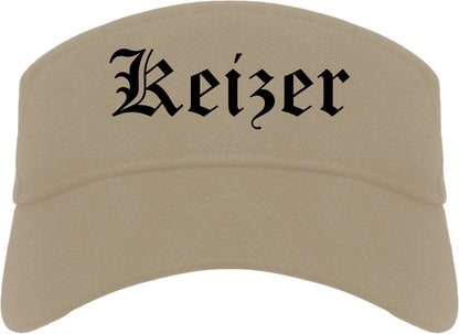 Keizer Oregon OR Old English Mens Visor Cap Hat Khaki