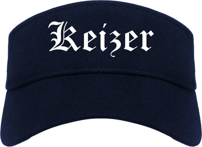 Keizer Oregon OR Old English Mens Visor Cap Hat Navy Blue