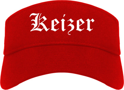 Keizer Oregon OR Old English Mens Visor Cap Hat Red