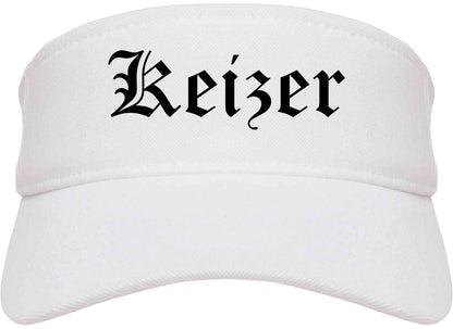 Keizer Oregon OR Old English Mens Visor Cap Hat White