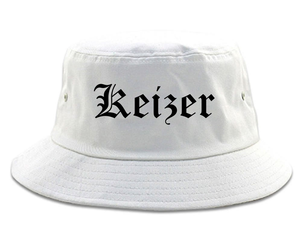 Keizer Oregon OR Old English Mens Bucket Hat White