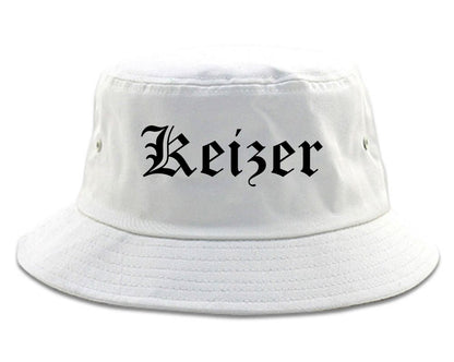 Keizer Oregon OR Old English Mens Bucket Hat White