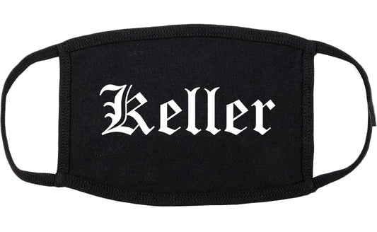 Keller Texas TX Old English Cotton Face Mask Black