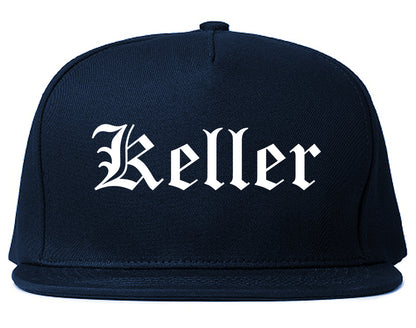Keller Texas TX Old English Mens Snapback Hat Navy Blue