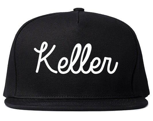 Keller Texas TX Script Mens Snapback Hat Black