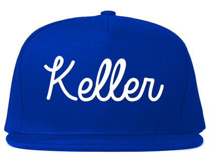 Keller Texas TX Script Mens Snapback Hat Royal Blue