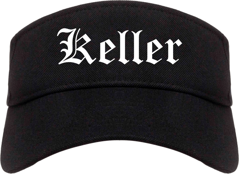 Keller Texas TX Old English Mens Visor Cap Hat Black