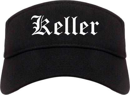 Keller Texas TX Old English Mens Visor Cap Hat Black